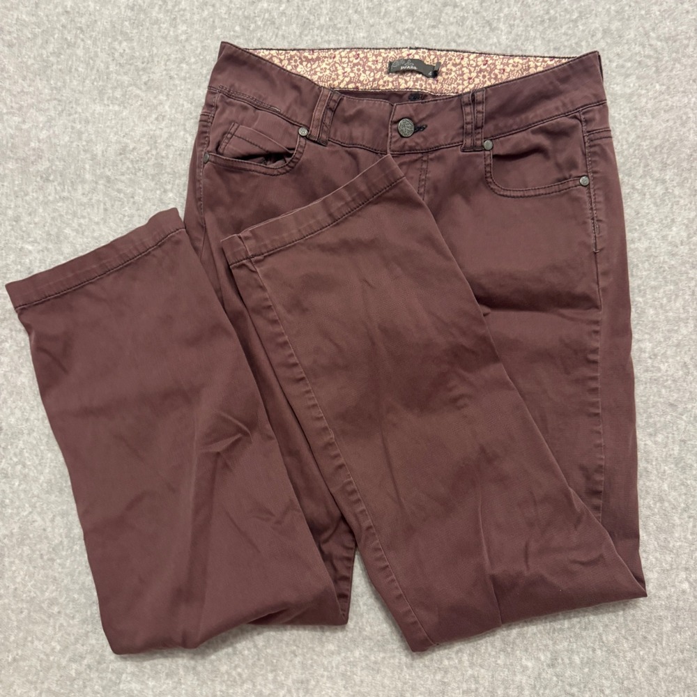Prana Kara Straight Leg Jeans Burgundy Plum Stretch Organic Cotton Size‎ 4
